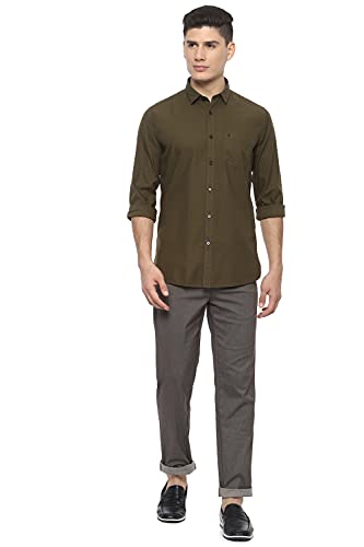 Image of Van Heusen Men's Cotton Slim Fit Solid Casual Shirt
