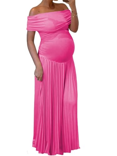 Séance photo enceinte réussie avec le manteau de grossesse en satin rose plissé ZMAH276