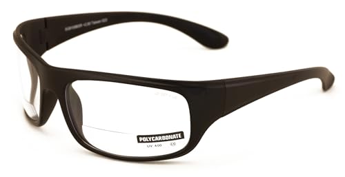 V.W.E. Large Men Safety Sunglasses With Reading Bifocal - ANSI Z87.1+ Certified Glasses Readers (Clear Lens BF, 1.50, x)