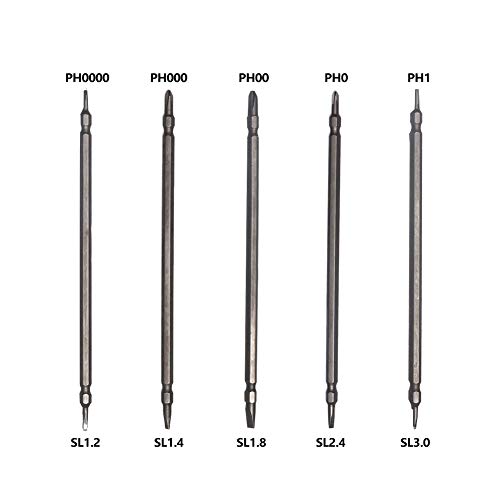 KER Mini Screwdriver Set, Eyeglass Repair Tool Kit, 5PCS Double Head Precision Screw Driver with Flathead and Phillips for Glasses, Electronics, Toys, Watches