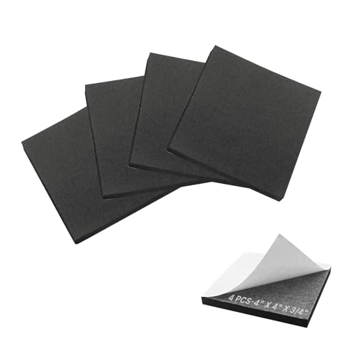 Adhesive Foam Padding Sheets - 4 Pcs 3/4" x 4" x 4" Thin Closed Cell Foam