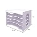 Natwind 5-Tier 10”x12” Scrapbook Desk Organizer,Paper Organizer,File Organizer,Letter tray,Paper Sorter,White File Holder for Home Office, School Classroom