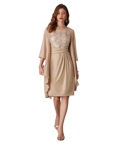 GRACE KARIN Elegantes Hochzeitskleid für Damen, Chiffon-Cardigan +...