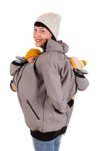 Viva la Mama - Tragejacke Zwillinge Umstandsjacke - Aventuris Twin - grau/mint - M Cover