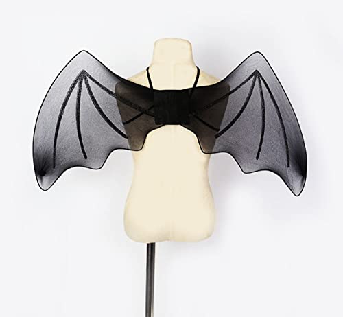Merroyal Girls Boys Black Bat Ear Headband With Bat Wings Halloween Costume Accessory (Black) #TOP4