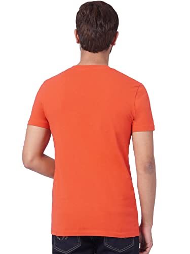 Image of JACK & JONES Men's Cotton Placement Print Slim Fit Round Neck T-Shirt