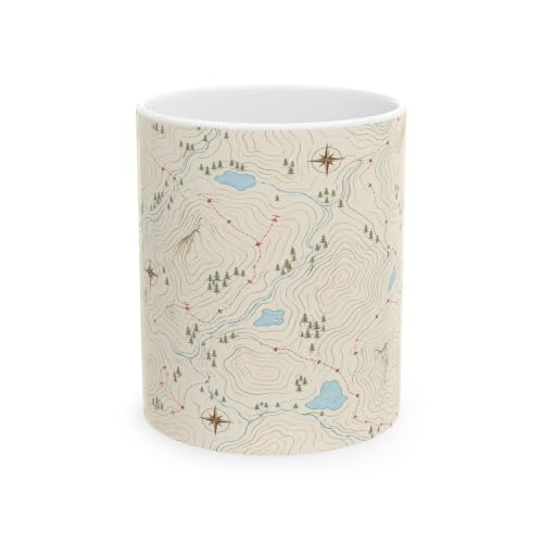 Mountain Topographic Map Ceramic Mug