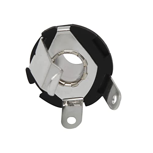 FLEOR 0.25 Inches Guitar Jack Socket Input Output Chrome 6.35mm Jack for Electric Guitar 2PCS, 2PCS Chrome - Image 4