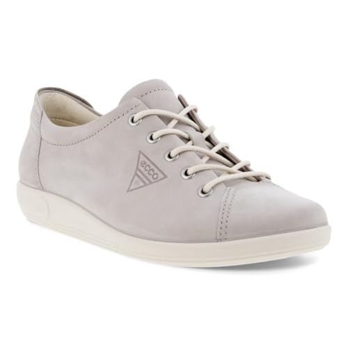 Image of ECCO Womens Soft 2.0 206503 Nubuck Grey Rose Trainers 8-8.5 US