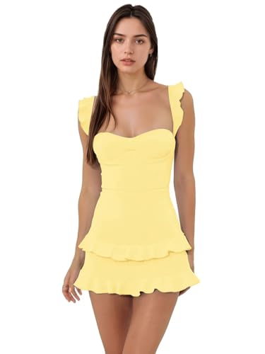 Short Homecoming Dresses for Teens 2025 Sweetheart Neck Tiered Ruffle Mini Formal Cocktail Party Dress