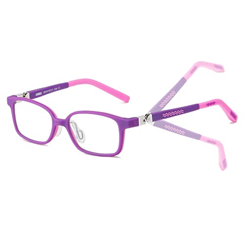 Image of Kids Blue Light Blocking Glasses Boys Girls 360 Hinges Spin Silicone Frame CR39 Lens Computer Gaming Eyewear
