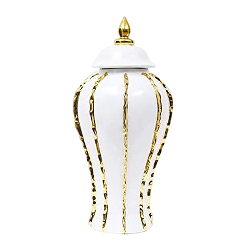 MagiDeal Pot de Gingembre en Porcelaine Vase à Fleurs en céramique 12 Pouces Décoration Arrangement de Fleurs Bocal décoratif Pot de Rangement pour Bureau