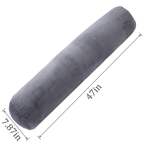 1 Middle One 47” X 7.87” Body Pillow For Adults, Bolster Pillow With Removable Velvet Cover, Long Round Cervical Roll Pillow thumb #2