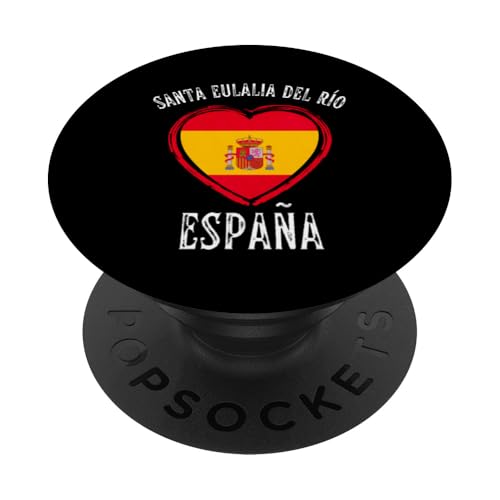 España Flag Heart Santa Eulalia Del Rio City PopSockets PopGrip Adhesivo