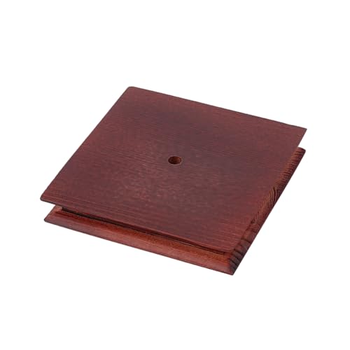 AHANDMAKER Base de exhibición de madera, pedestales decorativos, base de jarrón de madera cuadrada de 4.6 x 4.6 x 0.7 pulgadas, base de exhibición cuadrada para tetera, jarrón, plantas, decoración del