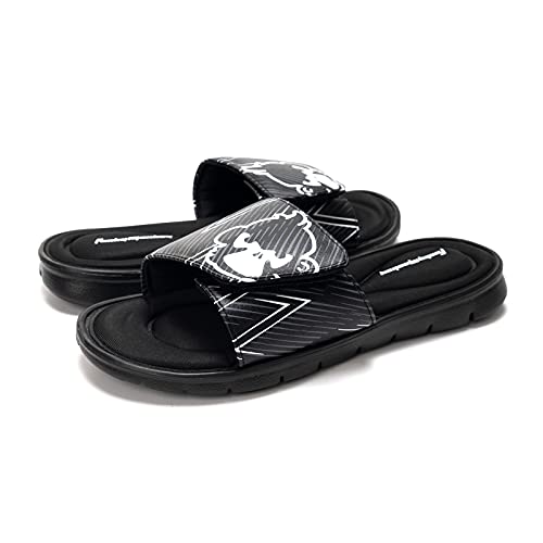 Funkymonkey Memory Foam Sandals For Men, Outdoor Adjustable Comfort Graphic Strap Slide Sandals (10 M Us, Black Stripe) #TOP3