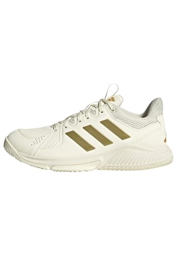 Adidas Femme Court Flight Shoes, Off White/Gold met./Core Black, 38 2/3 EU