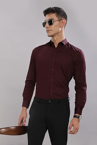Image of Men's Cotton Lycra Slim Fit Shirt with Full Sleeves