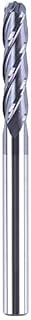 SpeTool 4 Flutes Ball Nose End Mill Solid Carbide CNC Router Bits 1/4 Inch Shank with 3 Inch Long Spiral Milling Tool