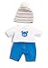 Miniland Conjunto Frio Jersey 21CM Vestido para muñecos de 21 cm, Color azul 31677