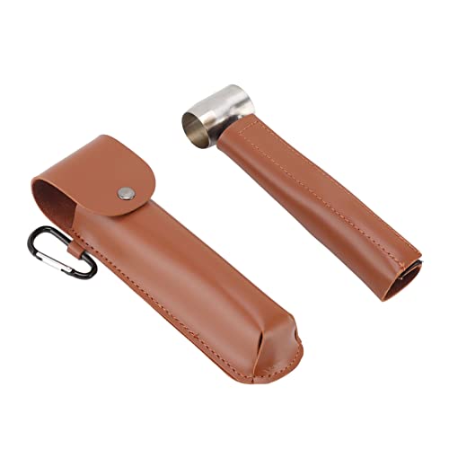 Qcwwy Herramienta Multiusos de Supervivencia para exteriores: Perforadora y Taladradora con Funda de Cuero y Bolsa de Almacenamiento para Acampar, Hacer Senderismo sobrevivir. (BROWN)