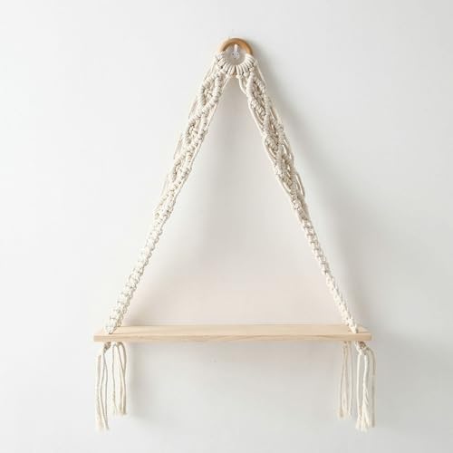 Corde coton tissée main en tenture murale beige pour déco bohème