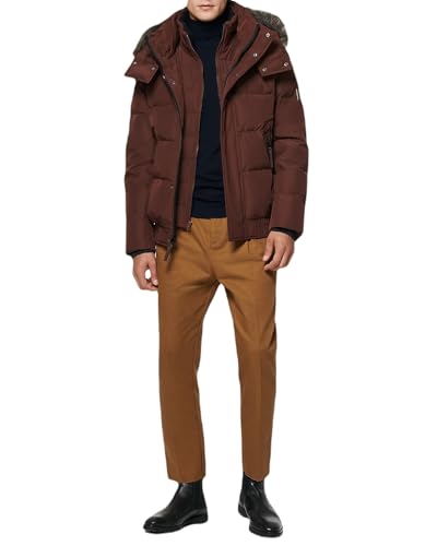 Image of Andrew Marc Men's Short Quilted Inner Bib Attached Umbra Down Bomber With Hybrid Down Fill