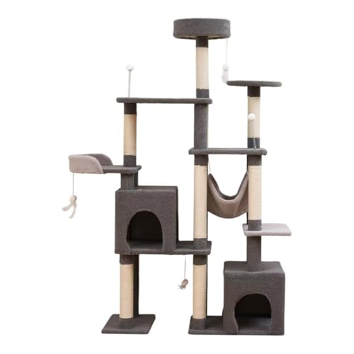 Árbol para Gatos 67in, Torre Rascador Multi-Niveles Gris miniatura 1