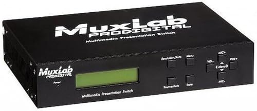 Muxlab 5x1 HDMI/HDBT Presentation Switch | Versatile 5-in-1 Scaler & Switcher for Professional AV Systems| HDMI, VGA, Composite Video, Component Video
