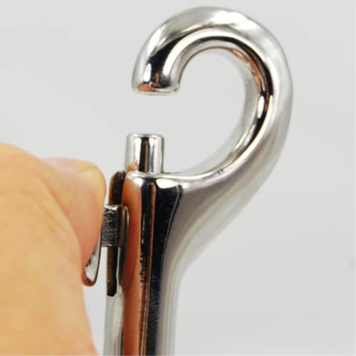 Jleivvi JJJ21102 2 Pcs Double Ended Lead For Dogs, Bolt Snap Hooks Zinc Alloy Double End Clip Silver Diving Clip Trigger Snaps For Diving Dog Leash Key Chain Horse Tack Pet Feed Buckets thumb #1
