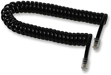 Replacement Telephone Handset Cords Coiled Cable (1 metre, Black) 30cms coiled