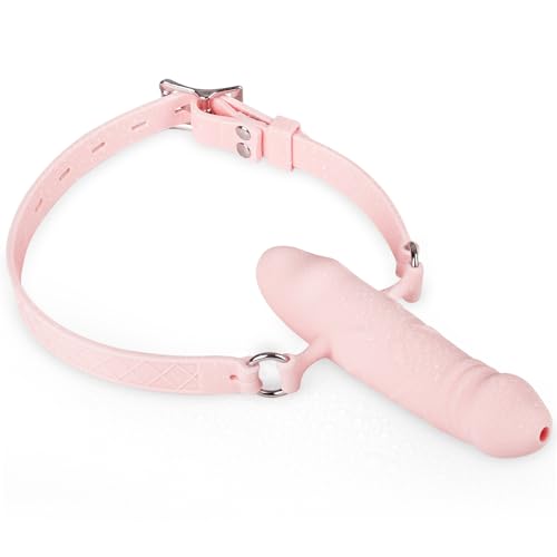Image of BDSM Penis Mouth Gag, Strap On Double Sided Dildo Gag (Pink) | BDSM Sex Gag, Bondage Restraints, Adult Sex Toy