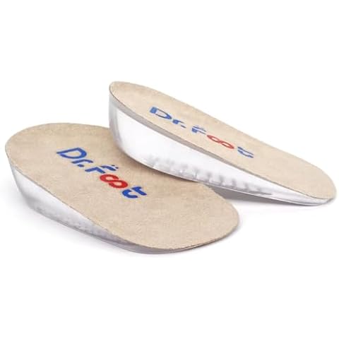 Dr.Foot Height Increase Insoles, Heel Cushion Inserts, Heel Lift Inserts for Leg Length Discrepancies (Large (1" Height)) Cover