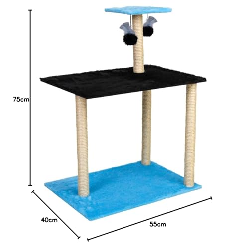 Arranhador Para Gatos 3 Bases Grande Premium (Aqua Black)