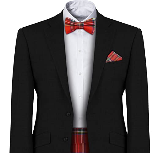Set Cummerbund Royal Stewart Tartan con Pajarita y Pañuelo miniatura 4