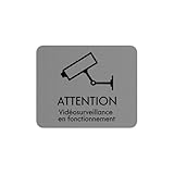 Klebeplatte, rechteckig, Videoüberwachung im Betrieb, mit Universal-Symbol für CCTV-Kamera