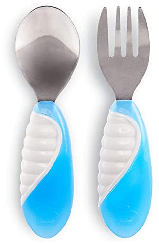 Munchkin 11338 Grip Fork And Spoon Blue 2 Piece Set