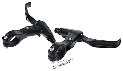 BATLAM Leva Freno Bicicletta 2 Pezzi Alluminio MTB Bici da Strada manovella Leve Freno Bicicletta (Colore : Grigio Scuro) (Nero)