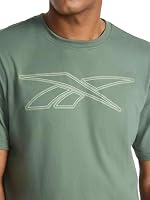 Reebok Men’s Halo Short Sleeve Crewneck T-Shirt, Standard Fit, Soft Lightweight Cotton-Poly Fabric, Duck Green, Small — image 3