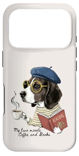 Dog Reading Book Coffee Dark Academia Intellectual Reader �X�}�z�P�[�X iPhone 17 Pro �p