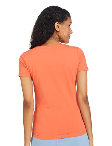 Image of Spykar Womens Regular Fit Cotton Lycra Solid T-Shirt (A21SPKT01BJ007L-P)