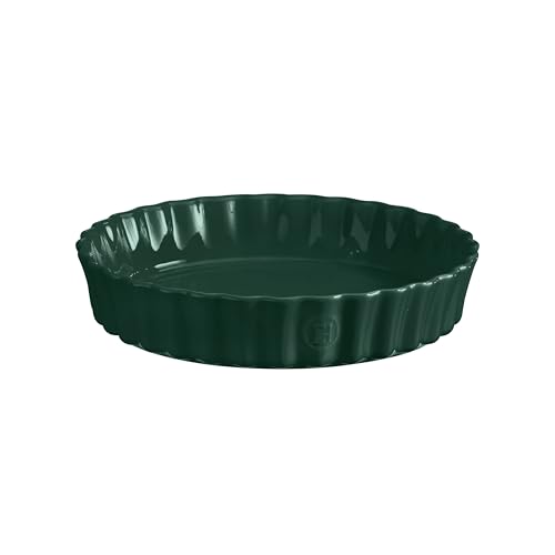 Emile Henry - Pastel alto, plato para tarta alto, cerámica, 28 cm, verde cedro