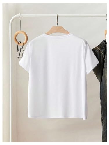 Image of RoseSeek Women's Beaded Sequin Tops Bowknot Bow T Shirt Short Sleeve Crewneck Trendy Tee Top Y2k Tops Pearl White Small