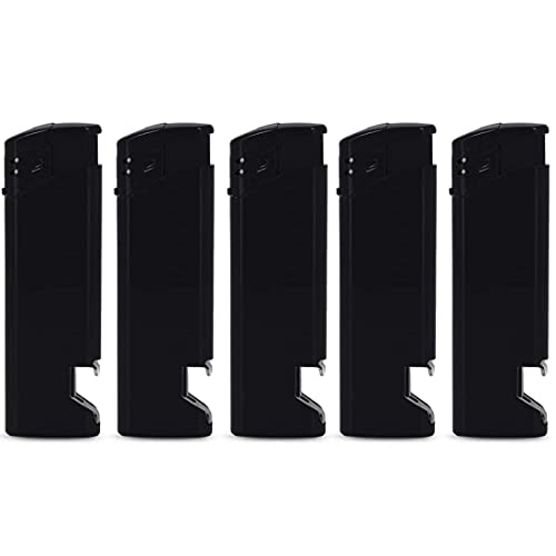 Lot de 5 briquets electroniques décapsuleurs go - noir