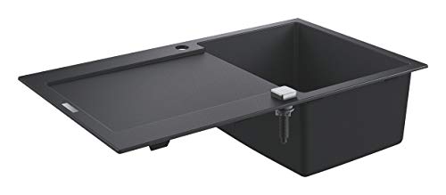 Évier quartz 1 bac GROHE K500 noir 860x500mm réversible - 2