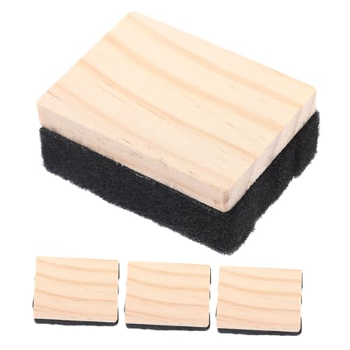 Tofficu 4 Piezas borrador de pizarra de madera borrable tiene y Borrador para pizarra blanca Borrador de pizarra portátil suministros para maestros para el aula primaria borrador seco expo