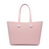 Versa Tote CARRIE - Bolsa de playa de goma grande, ligera, impermeable, lavable, duradera, para barco, piscina, deportes, gimnasio, Rosa claro