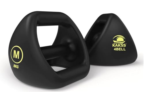 Image of Kakss 4BELL 8kg Multipurpose Gym Equipment 4-in-1 Dumbbell, Kettlebell, Push-Up Bar & Med Ball, Compact Home Workout Tool for Men & Women, GRIP THE FUTURE OF FITNESS (ONE PIECE)