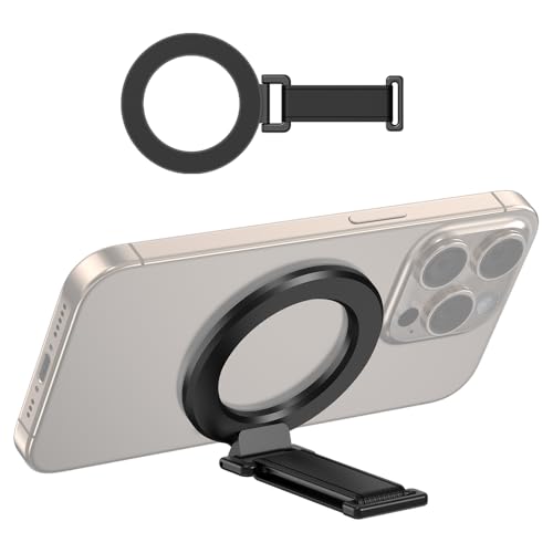 Listado de Anillos con presillas más recomendados. 50 LEZZUNG Soporte para teléfono Compatible con MagSafe con Correa para el Dedo y Anillo magnético Desmontable. Compatible con Las Series iPhone 17/16/15/14/13/12. Color Negro