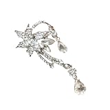Pendientes colgantes de princesa, joyería de boda de aleación con diseños de gotas de agua y gotas de de piedra, joyería de oreja de princesa de aleación